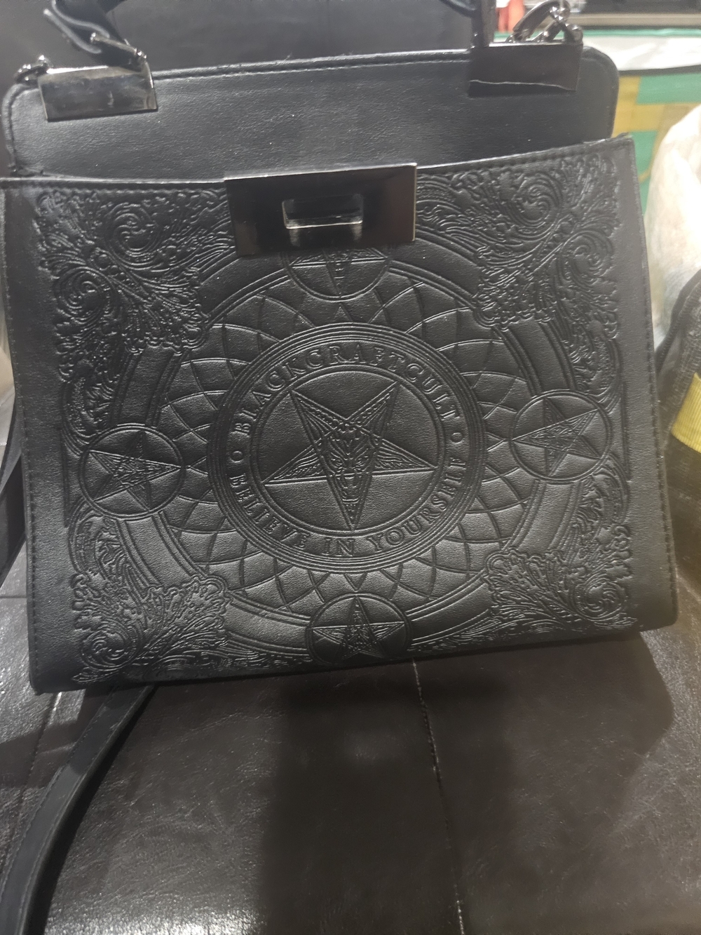Blackcraft Cult Embossed Pentagram Messenger Bag - Womens